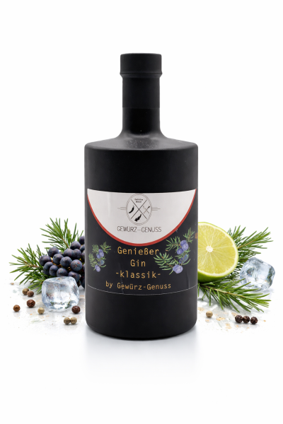Geniesser Gin Klassik – Premium Gin mit 40 % Vol. – Handgefertigt aus erlesenen Botanicals für perfekten Gin Tonic & Cocktails – 0,5 L Flasche